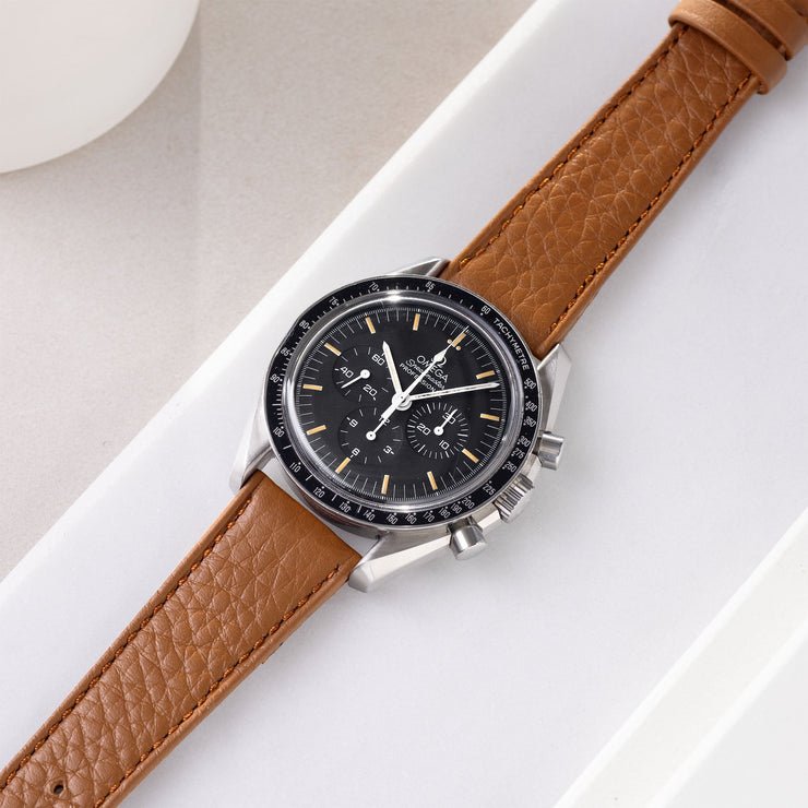 Strap for Omega Speedmaster Professional - Taurillon Brown Leather