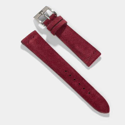 Burgundy Red Silky Suede Leather Watch Strap