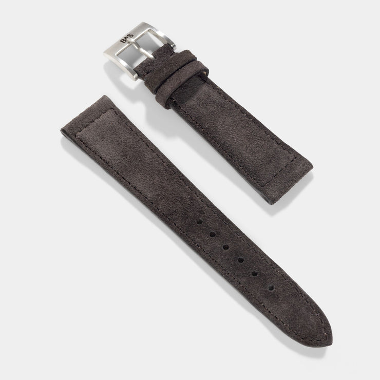 Black Brown Silky Suede Watch Strap