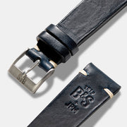 Blue Ink Leather Watch Strap