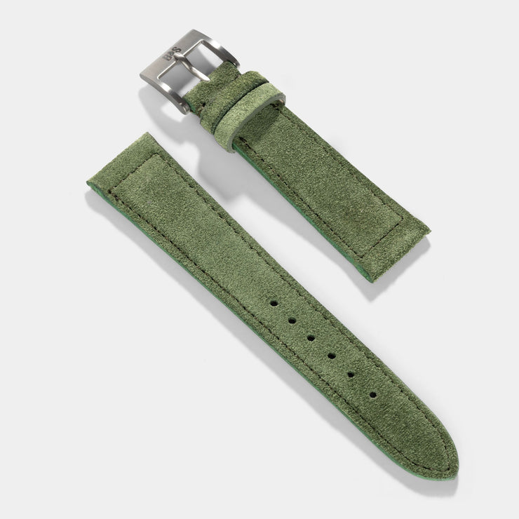 Strap for Omega Speedmaster Professional - Olive Drab Green Suede Leather