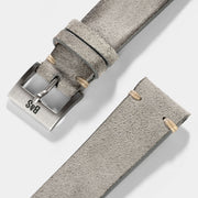 Rugged Grey Leather Watch Strap