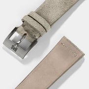 Concrete Grey Silky Suede Leather Watch Strap