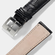 Newman Black Croco Leather Watch Strap