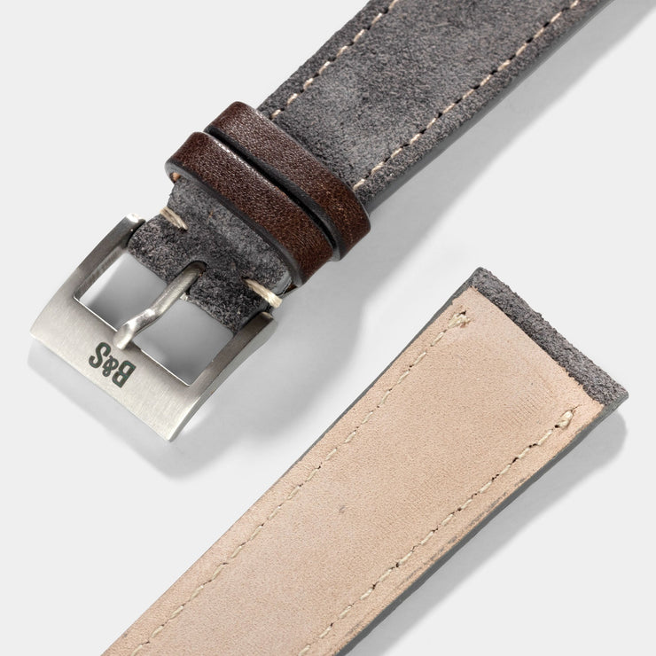 Refined Dark Grey Suede Watch Strap