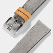 Refined Rugged Grey Leather Watch Strap