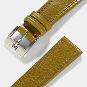 Light Olive Green Leather Watch Strap