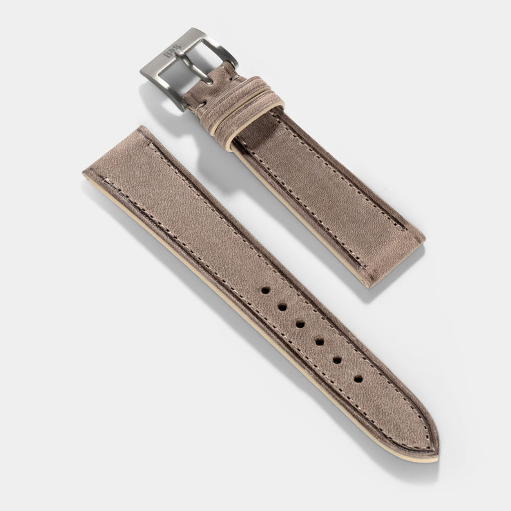 Smoke Grey Retro Leather Watch Strap