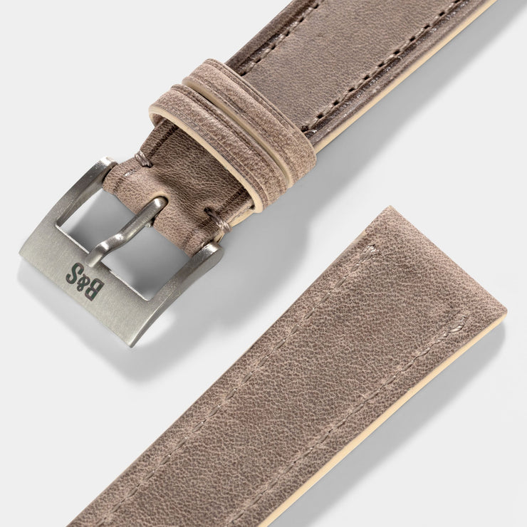 Smoke Grey Retro Leather Watch Strap