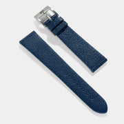 Retro Blue Pigskin Leather Watch Strap