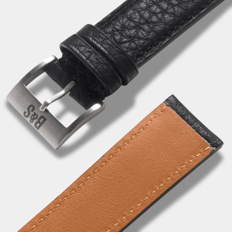 Taurillon Black Leather Watch Strap