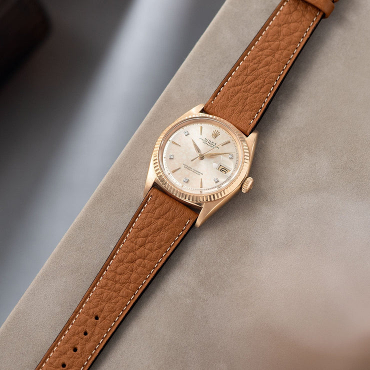 Taurillon Noisette Brown Leather Watch Strap