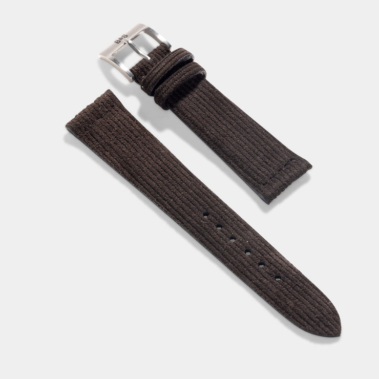 Velvet Style Brown Suede Leather Watch Strap