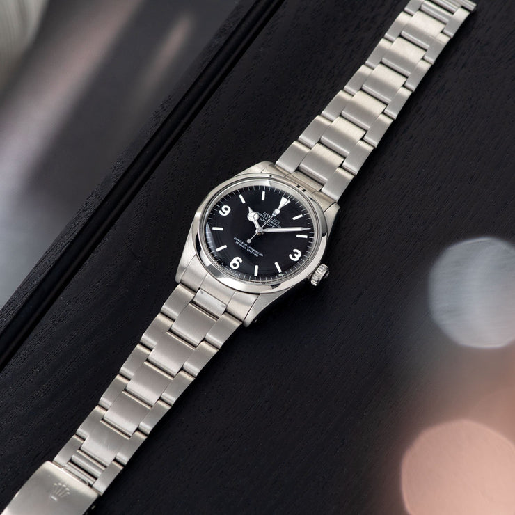 Rolex Explorer Reference 1016 L-Serial with a solid-link Oyster bracelet