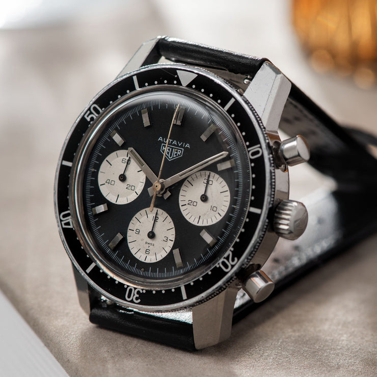 Heuer Autavia 2446 Reverse Panda Dial Dates to the late 1960s