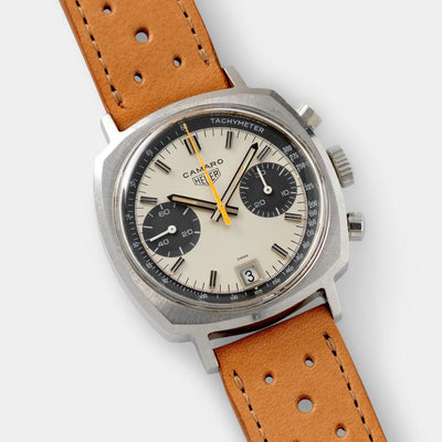 Heuer Camaro Ref 73443 Silver Tachymeter Dial 37mm steel case