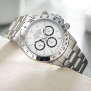 Rolex Daytona Steel 16520 White Dial T-Series on Oyster bracelet