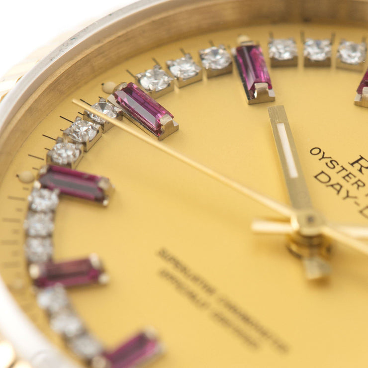 Rolex Day-Date Reference 18238 Ruby Bauguette String Dial