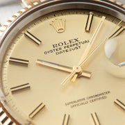 Rolex Datejust Steel and Gold 1601 Champagne Dial With Papers