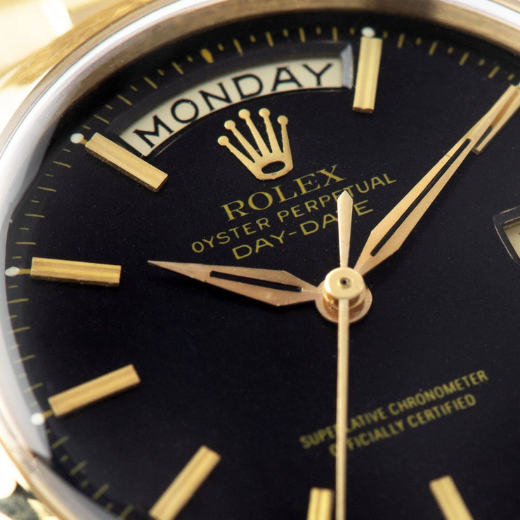 Rolex Day-Date Yellow Gold Black Dial ref 1802