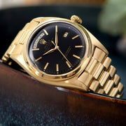 Rolex Day-Date Yellow Gold Black Dial ref 1802