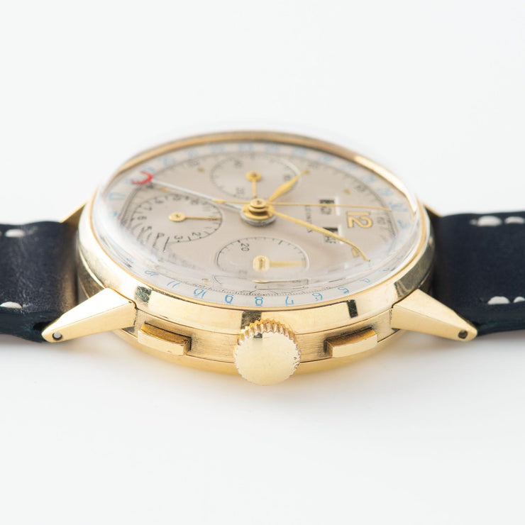 Leonidas Triple Calendar Yellow Gold Dress Watch 