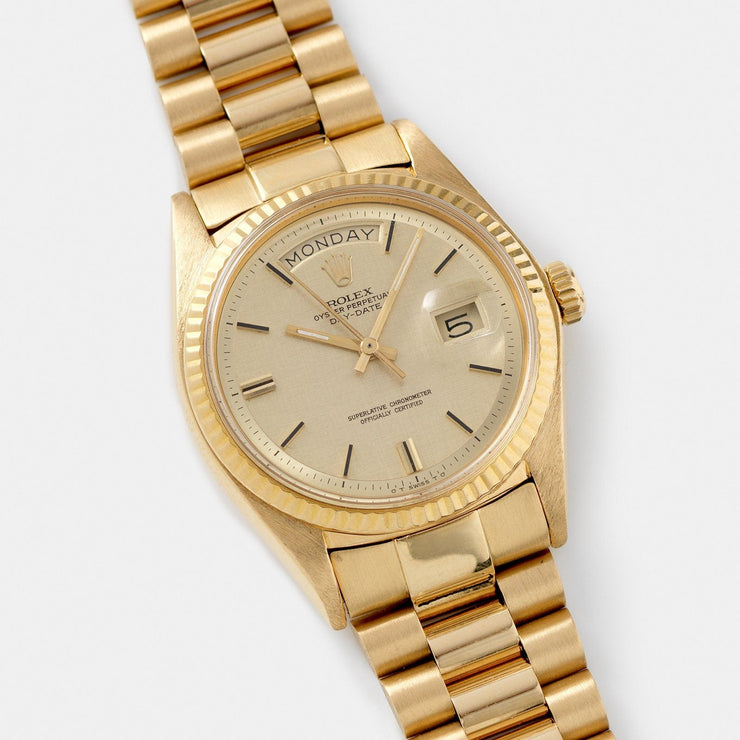 Rolex Day Date Yellow Gold Linen Dial 1803