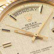 Rolex Day Date Yellow Gold Linen Dial 1803