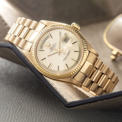 Rolex Day Date Yellow Gold Linen Dial 1803