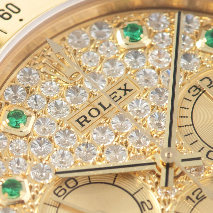 Rolex Cosmograph Daytona 16528 Pave Dial with Emerald Hours