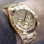 Rolex Cosmograph Daytona 16528 Pave Dial with Emerald Hours