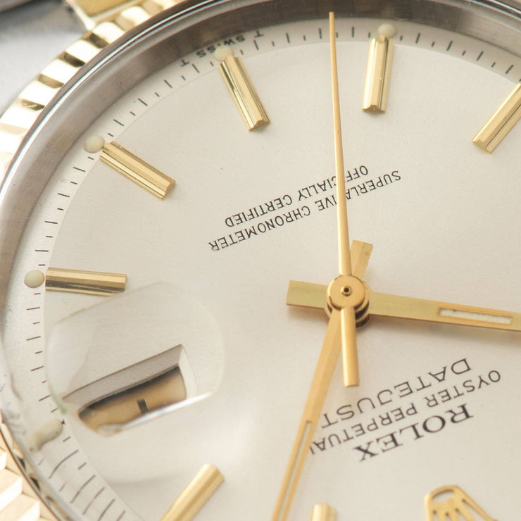 Rolex Datejust Steel and Gold 1601 Silver Dial