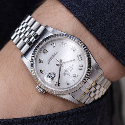 Rolex Datejust White Mother of Pearl Dial Reference 16234