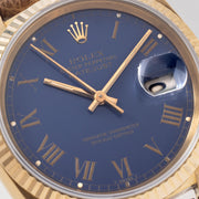 Rolex Datejust 16018 with Blue Buckley dial and original papers