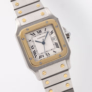 Cartier Santos Carree Steel and Gold White Dial Ref 2961