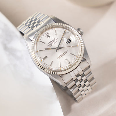 Rolex Datejust Silver Soleil Dial Ref 16014