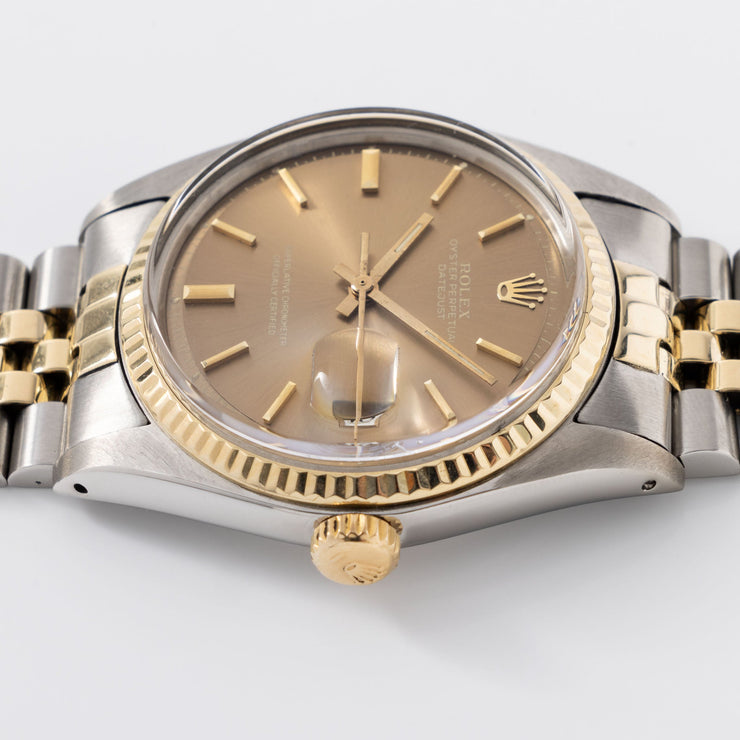 Rolex Datejust Steel and Gold Cappuccino Dial Ref 1601