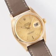 Rolex Datejust Ref 16018 Yellow Gold Champagne Dial