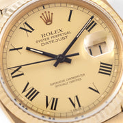 Rolex Datejust Yellow Gold Lemon Buckley Dial Ref 16018