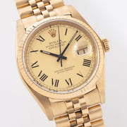 Rolex Datejust Yellow Gold Lemon Buckley Dial Ref 16018