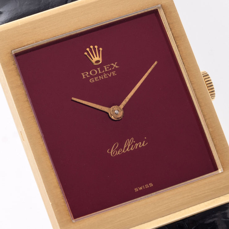 Rolex Cellini Red Mirror Dial Ref 4014