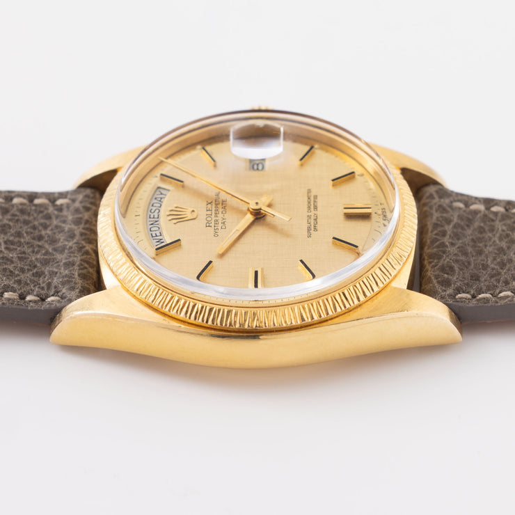 Rolex Day-Date Yellow Gold Champagne Linen Dial Ref 1807