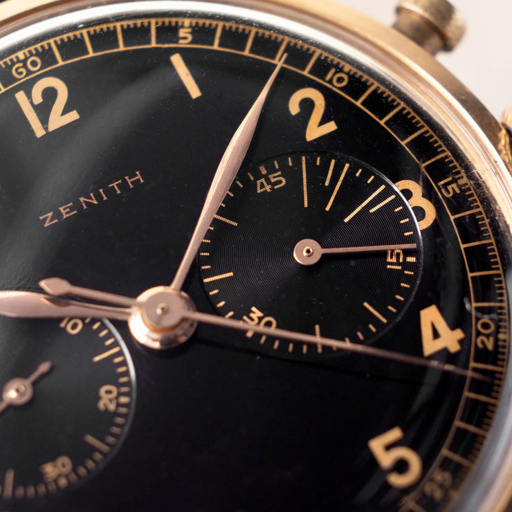 Zenith Chronograph 18k Pink Gold with Military provenance