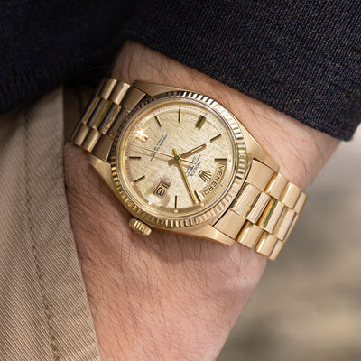 Rolex Day-date champagne Linnen dial ref 1803