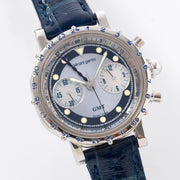 Gerald Genta GMT Mother of Pearl Dial Chronograph in Platinum Ref. G.3503.7