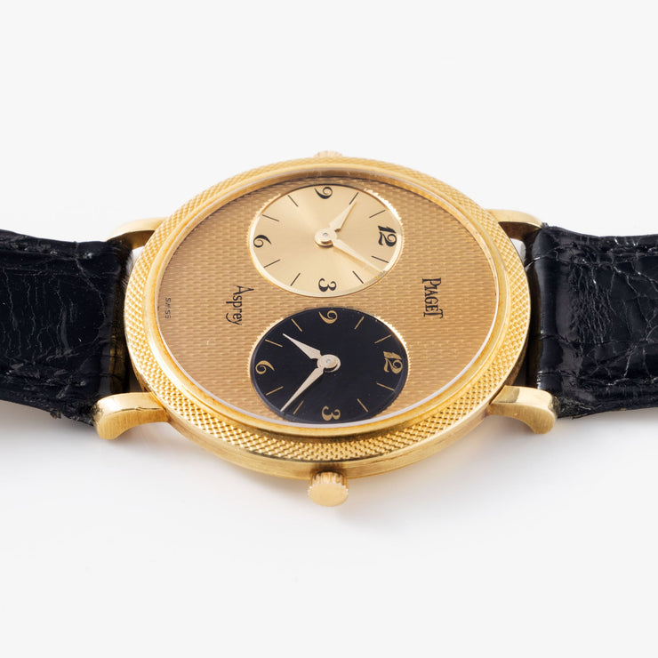 Piaget Asprey-Signed Altiplano Dual Time Yellow Gold Ref 612103