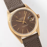 Rolex Datejust "Cappucciono "dial in 18k yellow gold ref 16018