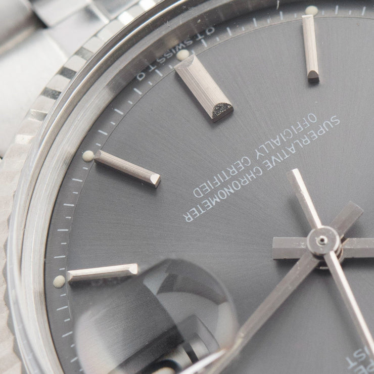 Rolex Datejust Grey Dial 1601 with papers