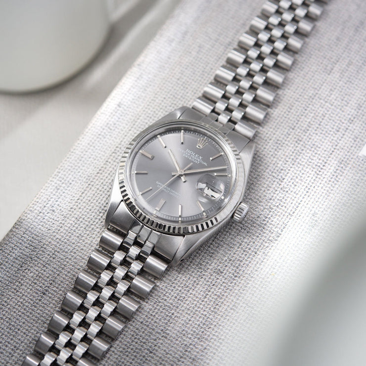 Rolex Datejust Grey Dial 1601 with papers