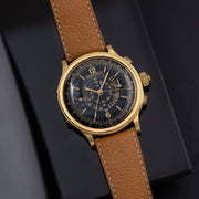 Eberhard Spilt Seconds Chronograph Yellow Gold Case Gilt Dial